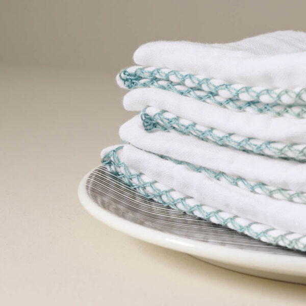Luxe Waffle Face Towel (Blue) - Set of Four
