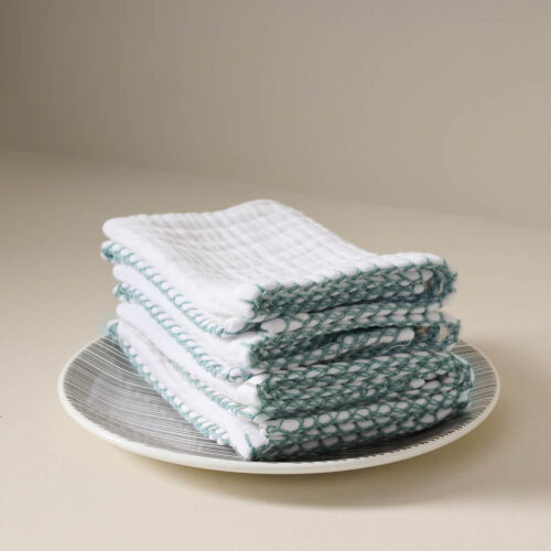 Luxe Waffle Face Towel (Blue) - Set of Four