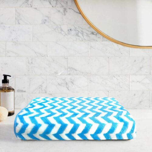 Mervo Stripe Bath Towel - Peach