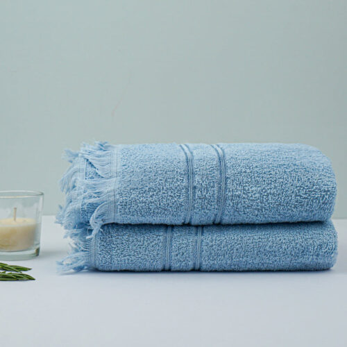 Micro Cotton Luxe Dry Soothe Hand Towel (Blue) - Set Of Two