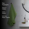 Micro Cotton LuxeDry Comfort Solid Bath Towel - Green