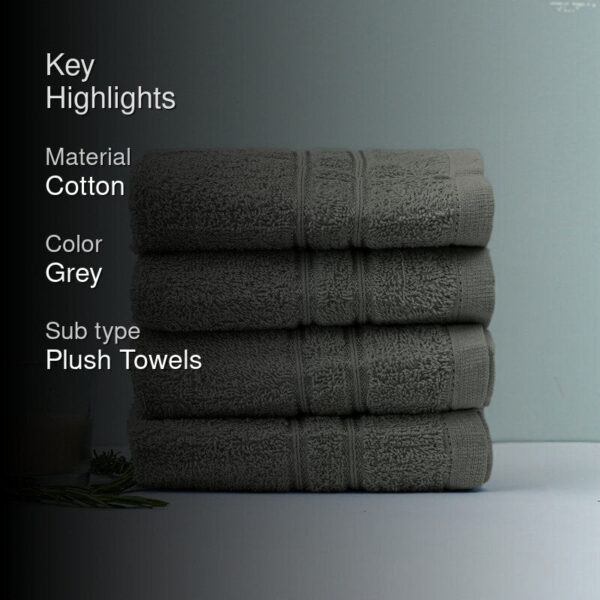 Micro Cotton LuxeDry Soothe Face Towel (Dark Grey) - Set Of Four