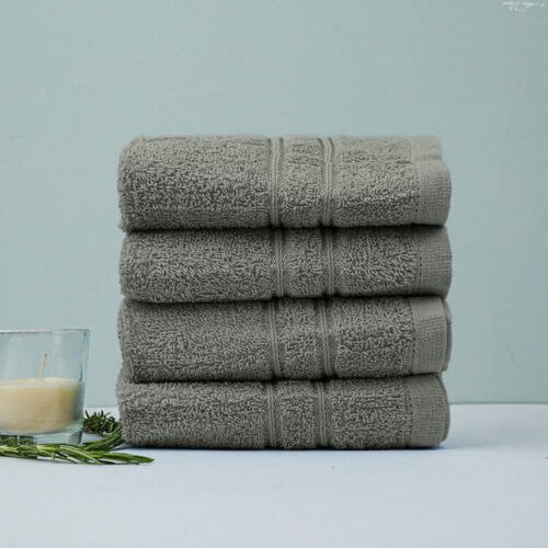 Micro Cotton LuxeDry Soothe Face Towel (Dark Grey) - Set Of Four