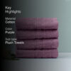 Micro Cotton LuxeDry Soothe Face Towel (Purple) - Set Of Four