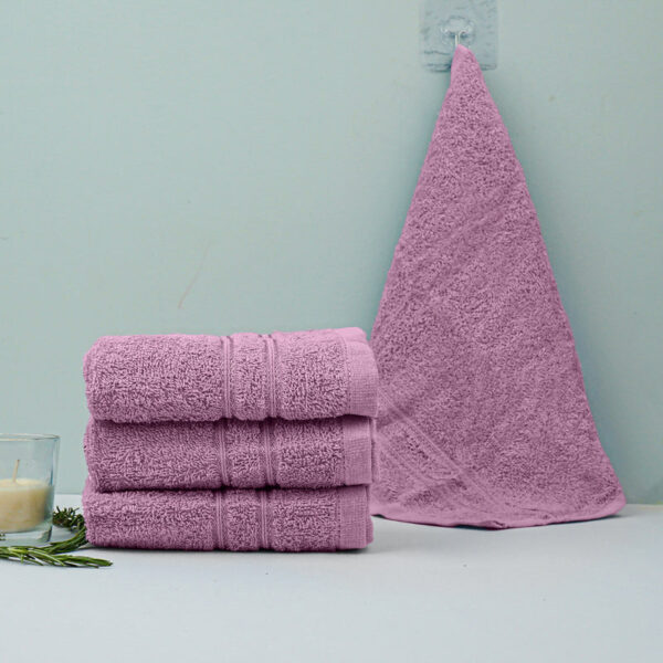 Micro Cotton LuxeDry Soothe Face Towel (Purple) - Set Of Four