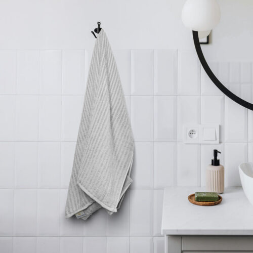 Micro Cotton LuxeDry Striped Bath Towel - White