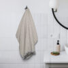 Micro Cotton LuxeDry Striped Comfort Bath Towel - Beige & White