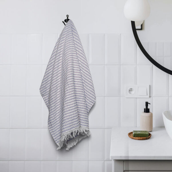 Micro Cotton LuxeDry Striped Comfort Bath Towel - Purple & White