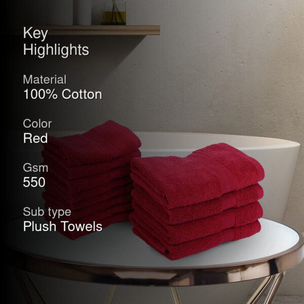 Miorah Towel Combo (Red) - Twelve Piece Set