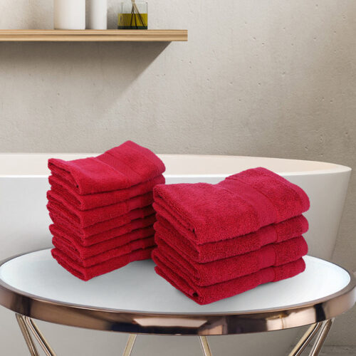 Miorah Towel Combo (Red) - Twelve Piece Set