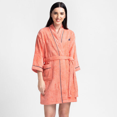 Nautica Cashmere Dreams Cotton Bath Robe - Coral
