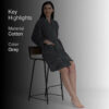 Nautica Cashmere Dreams Cotton Bath Robe - Dark Grey
