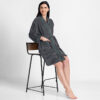 Nautica Cashmere Dreams Cotton Bath Robe - Dark Grey