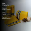 Nautica Dove Down Cotton Face Towel (Yellow) - Set Of Eight