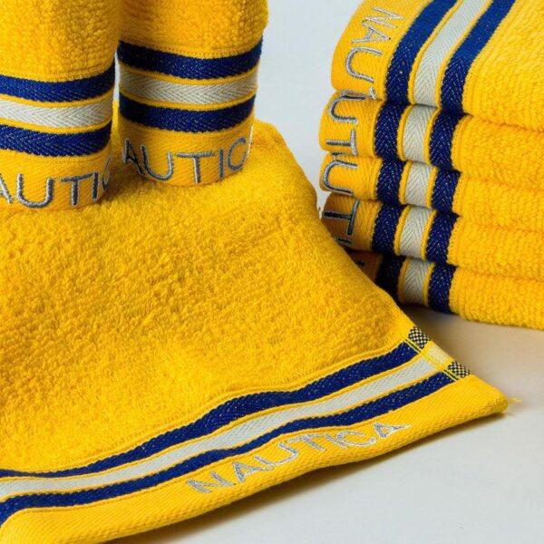 Nautica Dove Down Cotton Face Towel (Yellow) - Set Of Eight