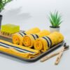Nautica Dove Down Cotton Hand & Face Towel (Yellow) - Set Of Four