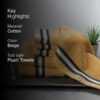 Nautica Dove Down Cotton Towel Set (Beige) - Set Of Six
