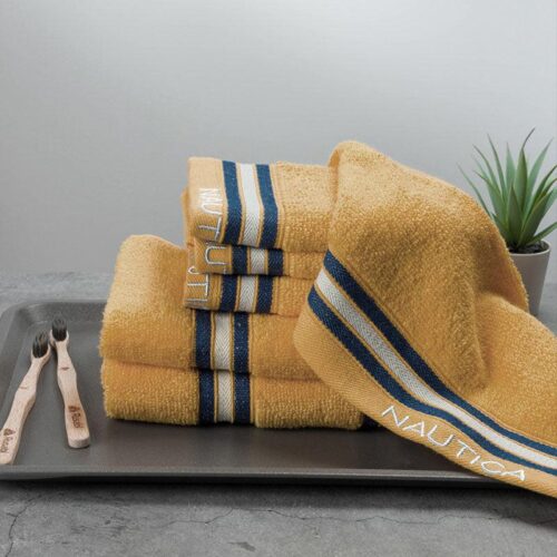 Nautica Dove Down Cotton Towel Set (Beige) - Set Of Six