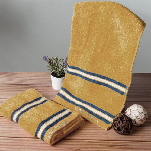 Nautica Dove Dual Down Cotton Hand Towel (Beige) - Set Of Two