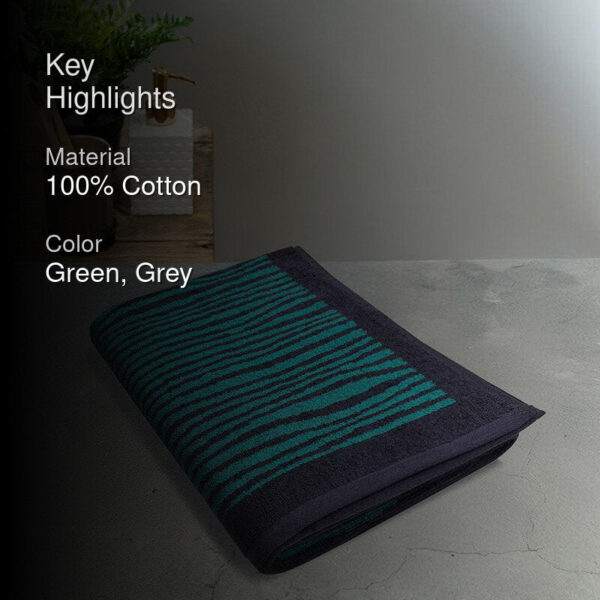 Nautica Feather Embrace Cotton Bath Towel - Teal & Grey