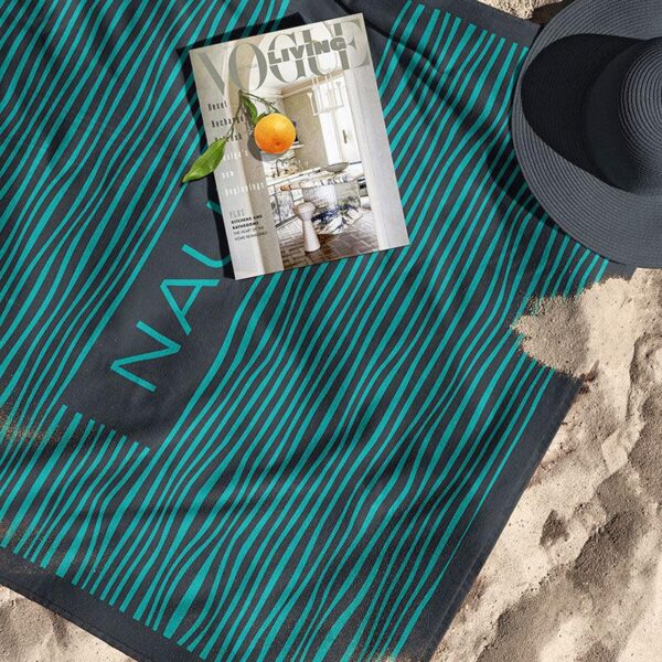 Nautica Feather Embrace Cotton Bath Towel - Teal & Grey