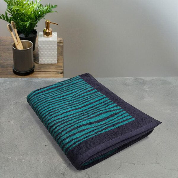 Nautica Feather Embrace Cotton Bath Towel - Teal & Grey