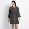 Nautica His & Hers Cashmere Dreams Cotton Bath Robe (Coral & Dark Grey) - Set Of Two