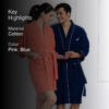 Nautica His & Hers Cashmere Dreams Cotton Bath Robe (Coral & Navy Blue) - Set Of Two