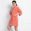 Nautica His & Hers Cashmere Dreams Cotton Bath Robe (Coral & Navy Blue) - Set Of Two
