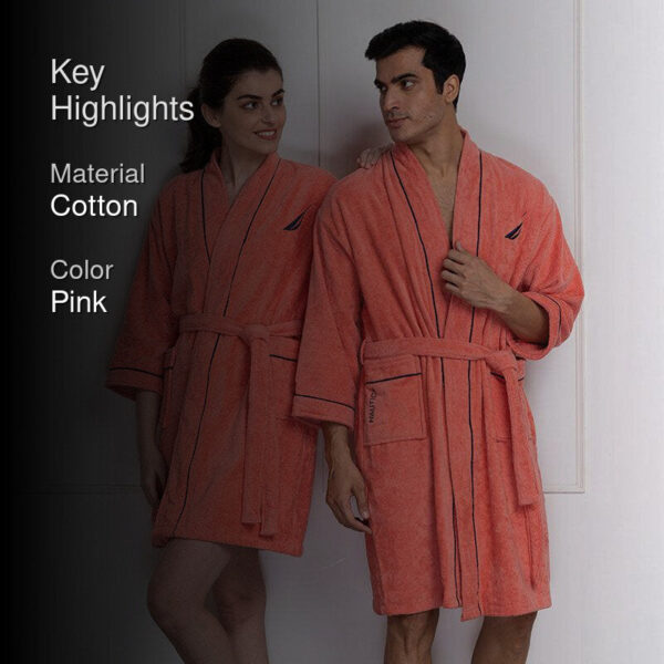 Nautica His & Hers Cashmere Dreams Cotton Bath Robe (Coral) - Set Of Two