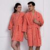 Nautica His & Hers Cashmere Dreams Cotton Bath Robe (Coral) - Set Of Two