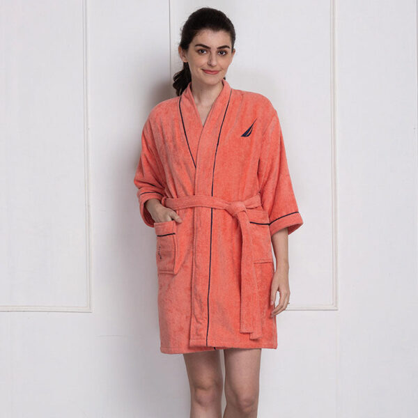Nautica His & Hers Cashmere Dreams Cotton Bath Robe (Coral) - Set Of Two