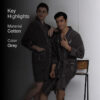 Nautica His & Hers Cashmere Dreams Cotton Bath Robe (Dark Grey) - Set Of Two