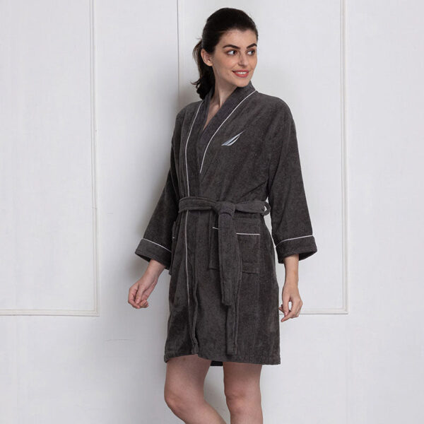 Nautica His & Hers Cashmere Dreams Cotton Bath Robe (Dark Grey) - Set Of Two