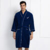 Nautica His & Hers Cashmere Dreams Cotton Bath Robe (Navy Blue & Dark Grey) - Set Of Two