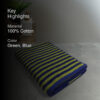 Nautica Imperial Soft Cotton Bath Towel - Green & Blue