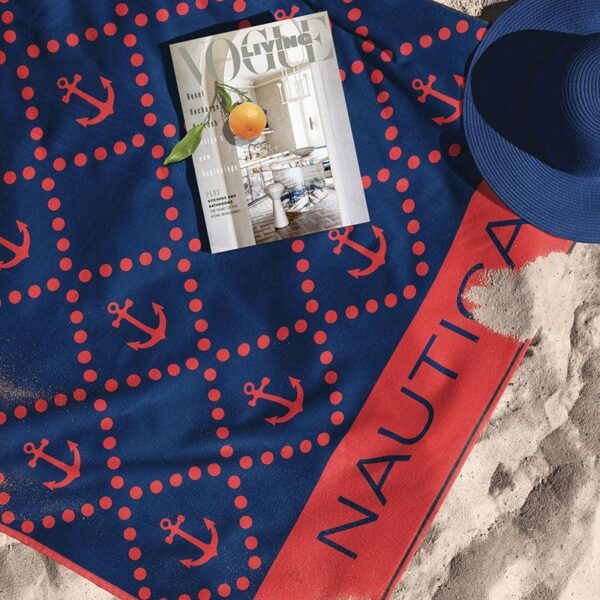 Nautica Inifinisoft Cotton Bath Towel - Red & Navy Blue