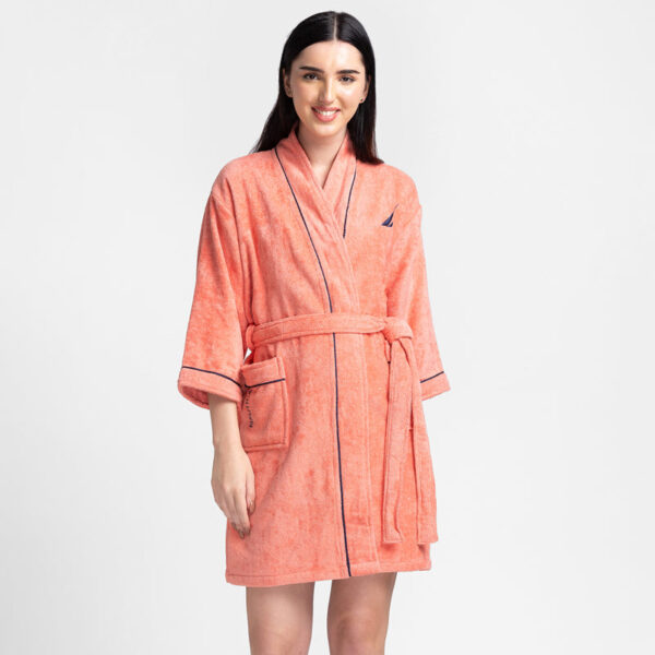 Nautica Lounge Cotton Bath Robe - Coral
