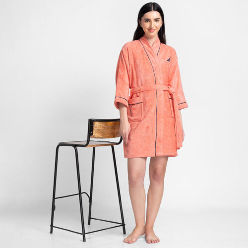 Nautica Lounge Cotton Bath Robe - Coral