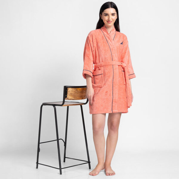 Nautica Lounge Cotton Bath Robe - Coral