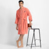 Nautica Men's Cashmere Dream Cotton Bath Robe - Coral