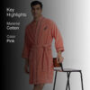 Nautica Men's Cashmere Dreams Cotton Bath Robe - Coral