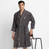 Nautica Men's Cashmere Dreams Cotton Bath Robe - Dark Grey
