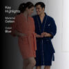 Nautica Men's Cashmere Dreams Cotton Bath Robe (Navy Blue) - Set Of Two