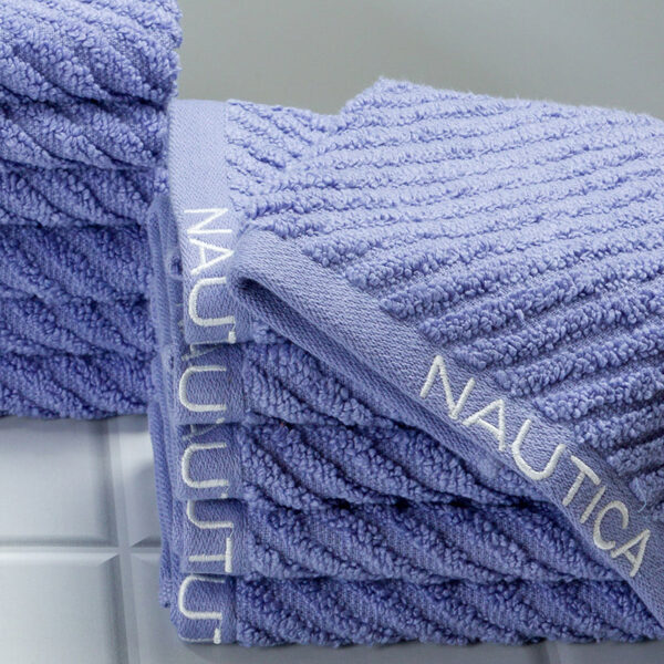 Nautica Riviera Soft Cotton Face Towel (Light Blue) - Set Of Twelve