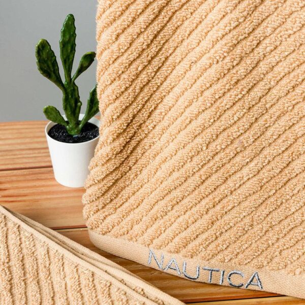 Nautica Riviera Soft Cotton Hand Towel (Light Tan) - Set Of Two