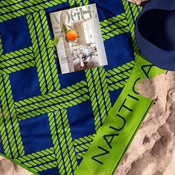 Nautica Serene Wave Cotton Bath Towel - Green & Blue