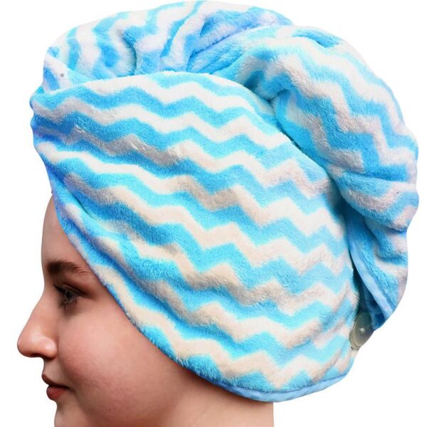 Neriah High Absorbent Hair Towel (Blue) - Set Of Two