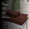 Nuage Cotton Towel Set (Brown ) - Set Of Four