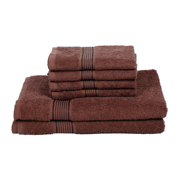 Nuage Cotton Towel Set (Brown ) - Set Of Six
